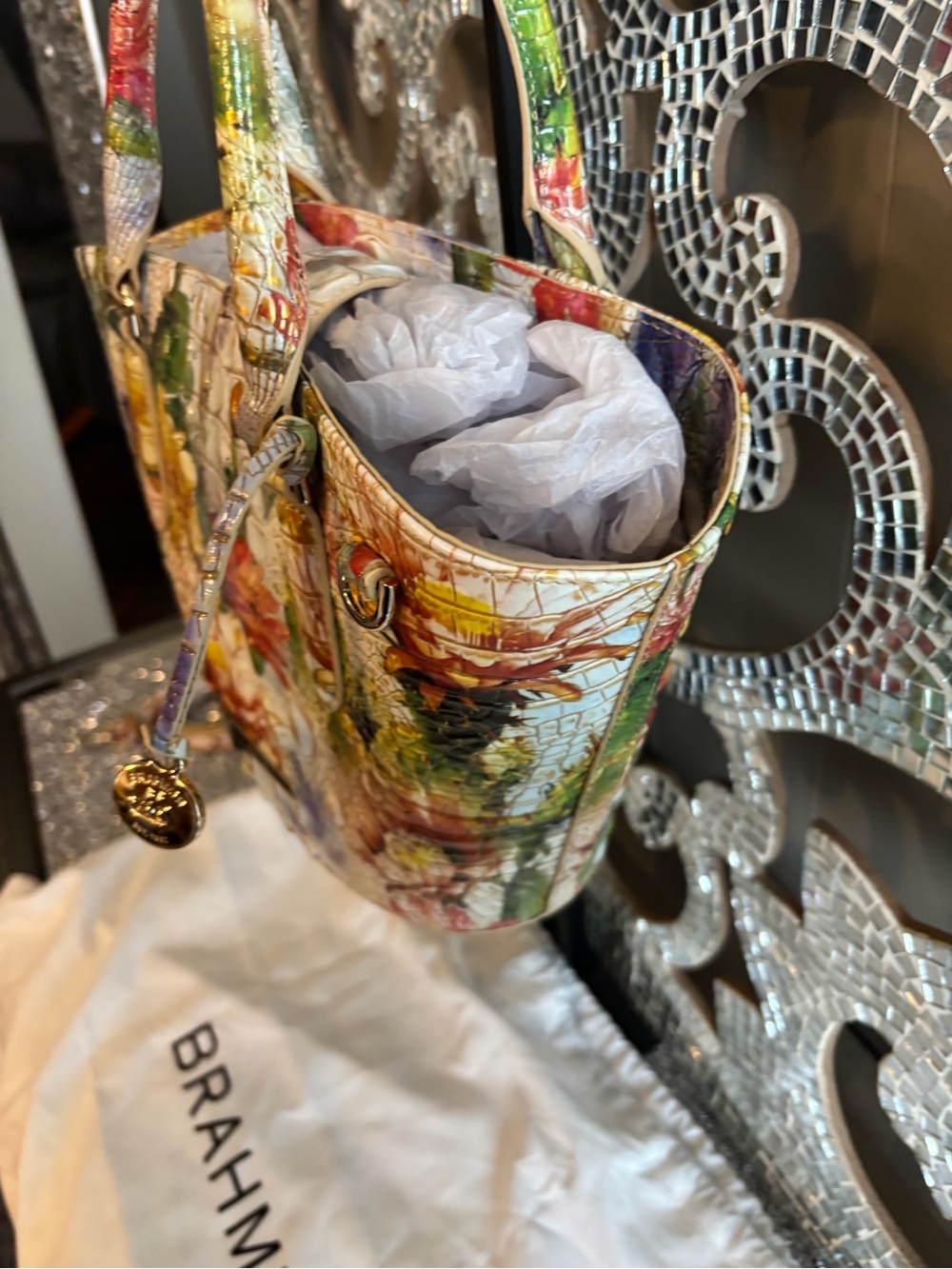 💕Brahmin Jenny Succulent Bloom Melbourne Leather Bag - Picture 6 of 12